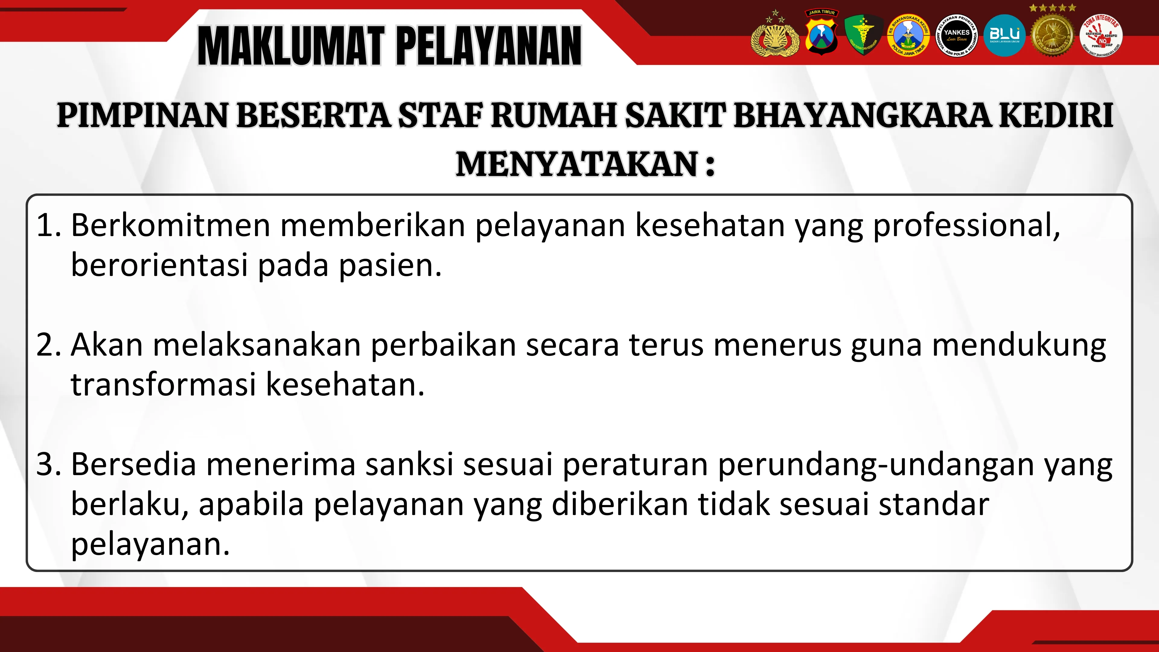 MAKLUMAT PELAYANAN RS BHAYANGKARA KEDIRI